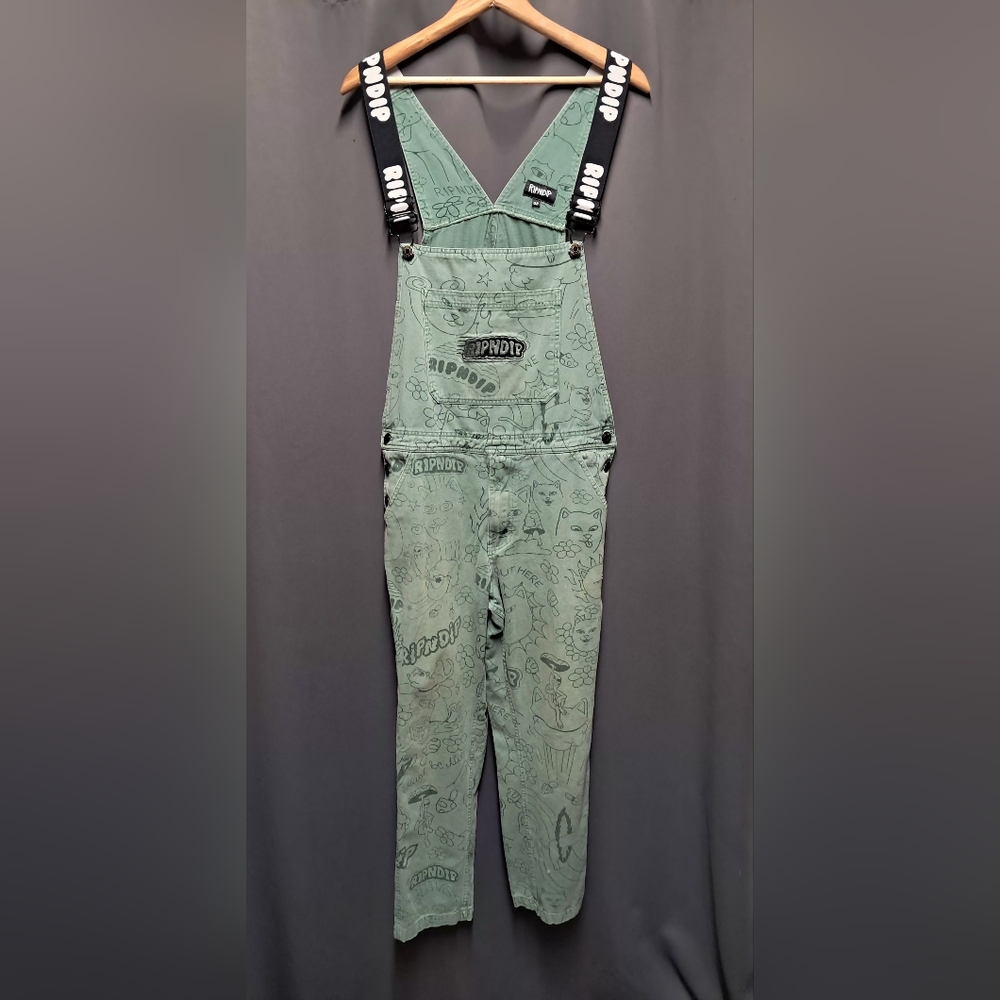 Rip N Dip Scribble Print Overalls Size 32 - Picture 2 of 7